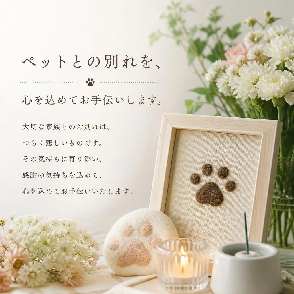 ペットとの別れを、心を込めてお手伝いします。