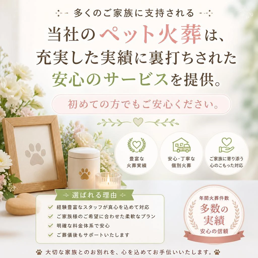 実績に裏打ちされた安心の火葬