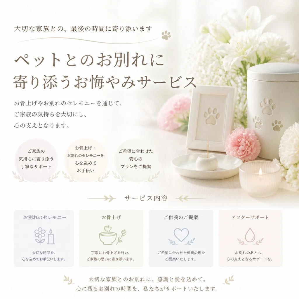 心のこもったお悔やみサービス
