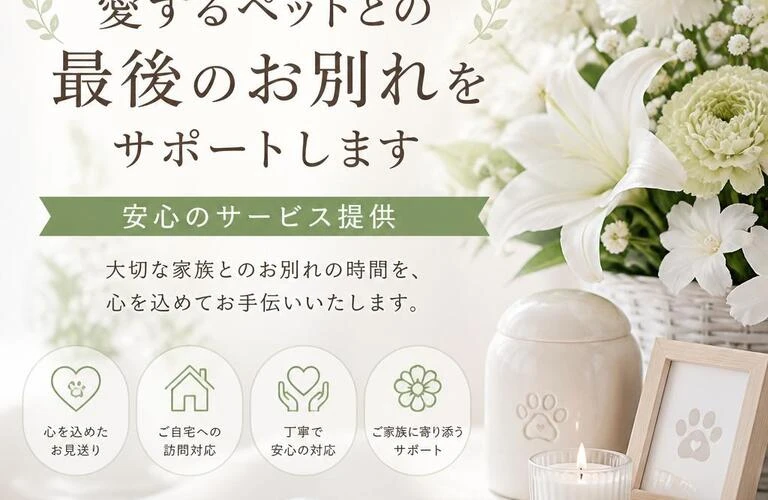 三郷町のペット葬儀・火葬　愛するペットとの最後のお別れをサポートします・安心のサービスをご提供