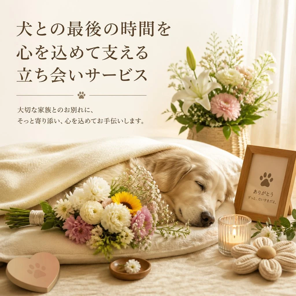 犬との最後の時間を心を込めて支える立ち会いサービス