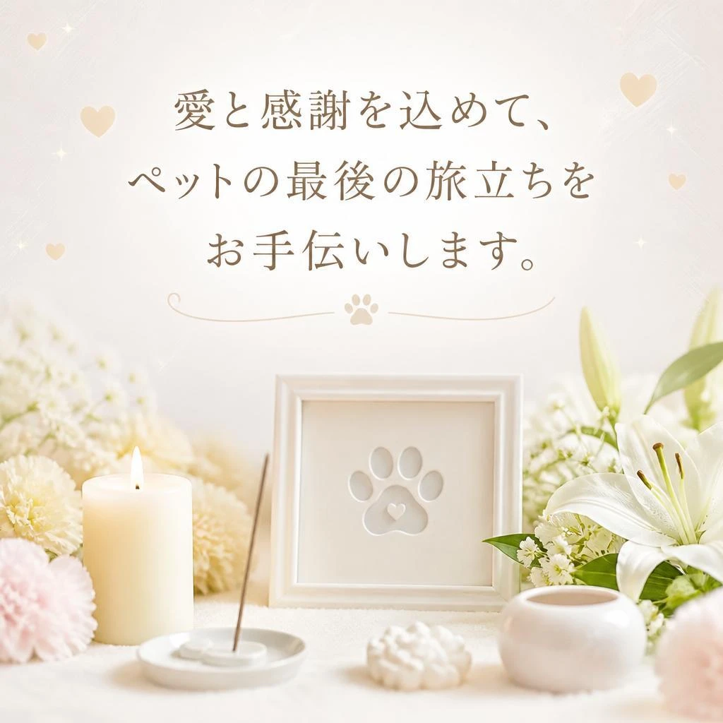 愛と感謝を込めて、ペットの最後の旅立ちをお手伝いします。