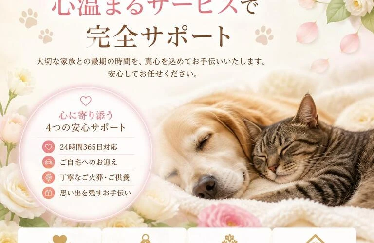 上牧町の訪問ペット火葬　愛するペットとのお別れを心温まる葬儀でサポート