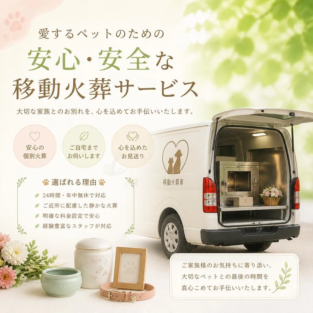 愛するペットのための安心・安全な移動火葬サービス