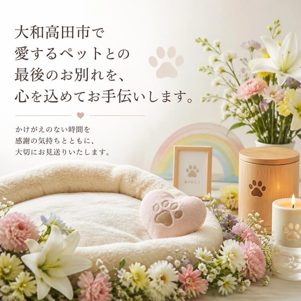 大和高田市で愛するペットとの最後のお別れを、心を込めてお手伝いします。