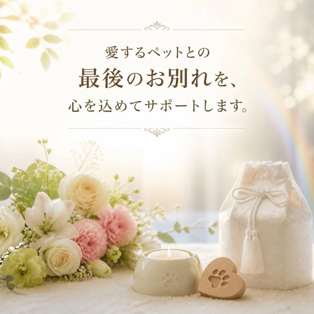 愛するペットとの最後のお別れを、心を込めてサポートします。