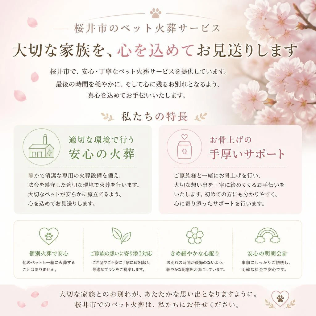 桜井市のペット火葬の特徴