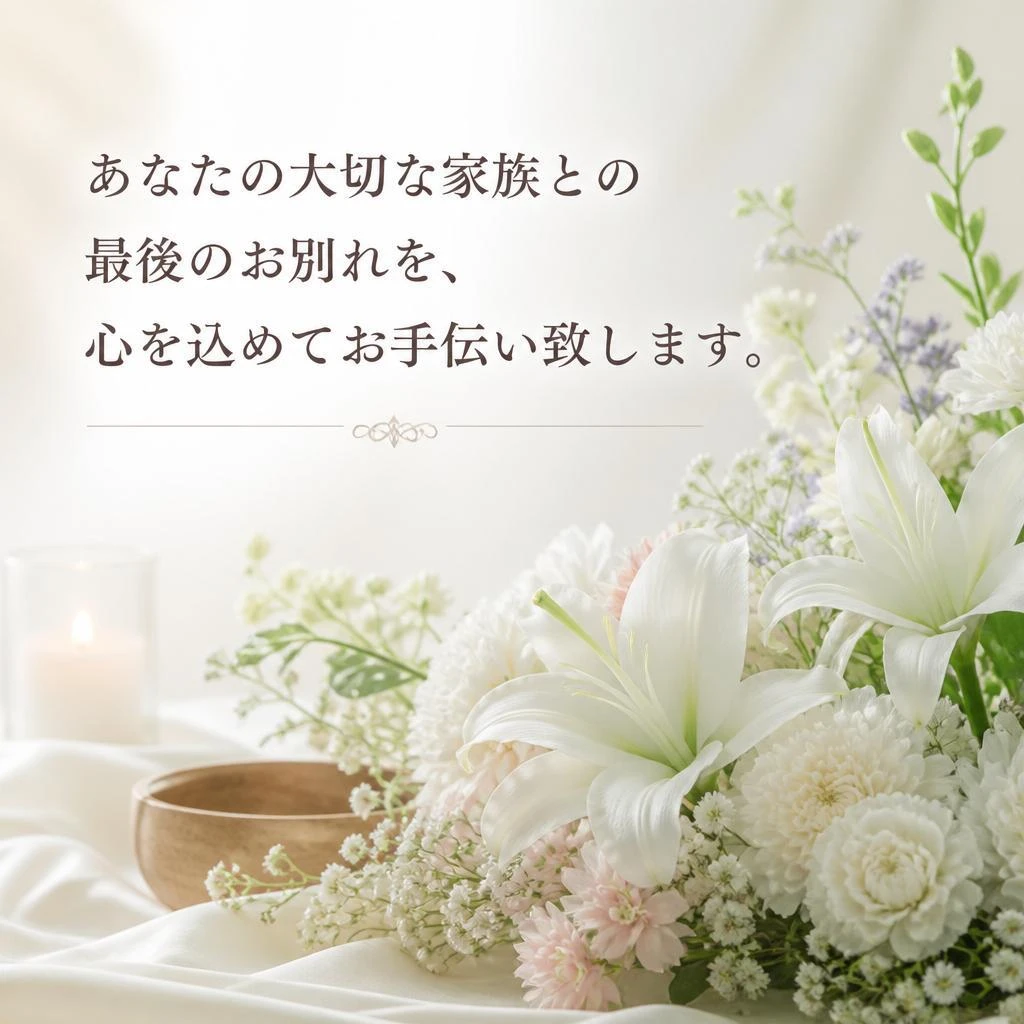 あなたの大切な家族との最後のお別れを、心を込めてお手伝い致します。