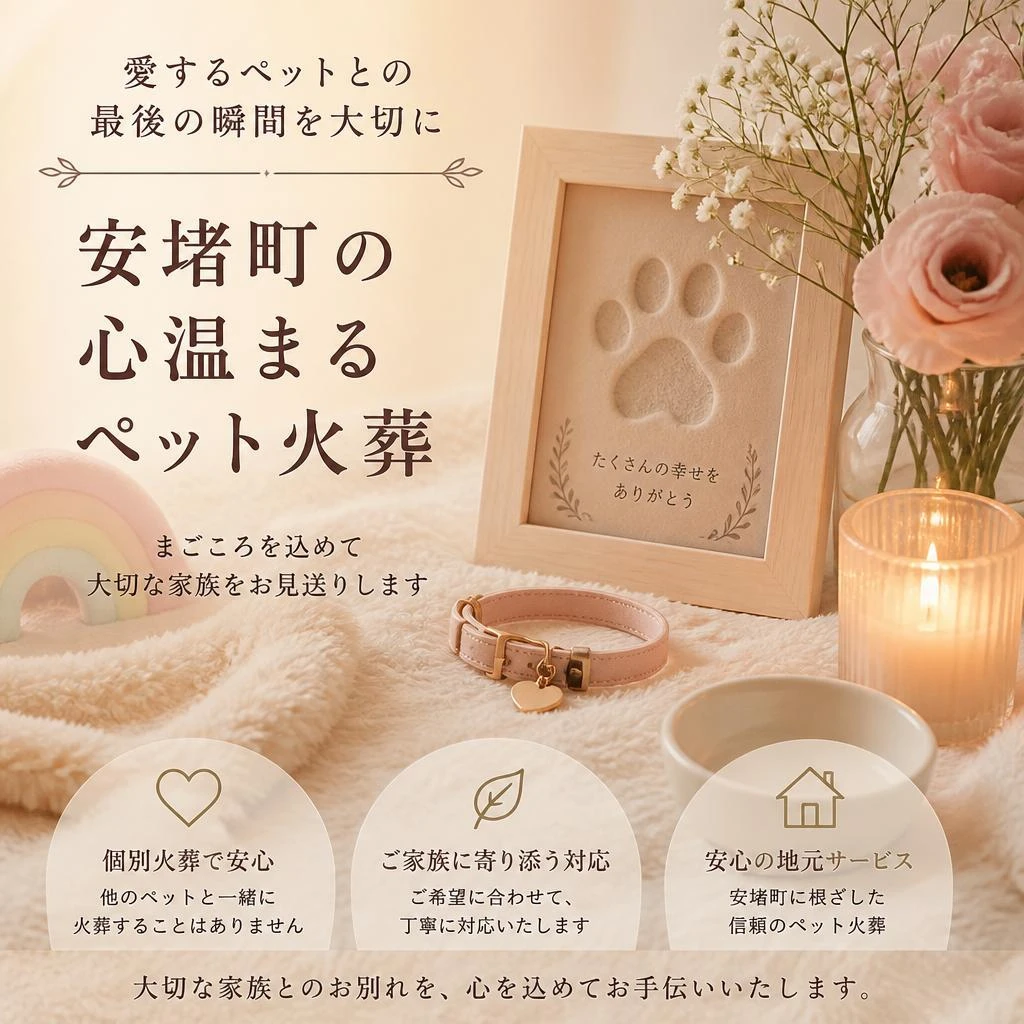 愛するペットとの最後の瞬間を大切に、安堵町の心温まるペット火葬