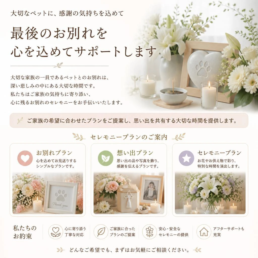 心を込めたお別れのセレモニー