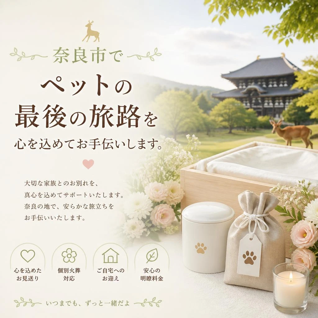 奈良市でペットの最後の旅路を心を込めてお手伝いします。