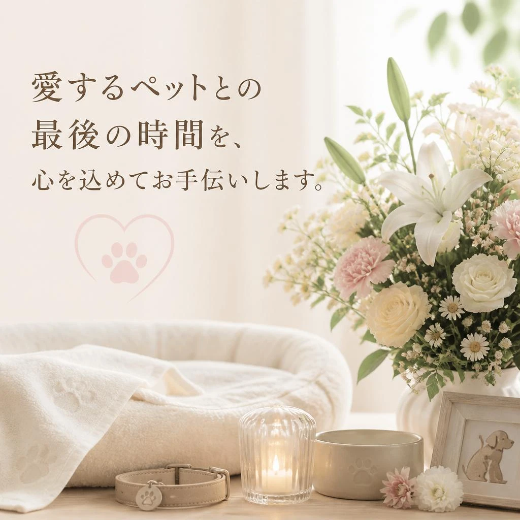 愛するペットとの最後の時間を、心を込めてお手伝いします。