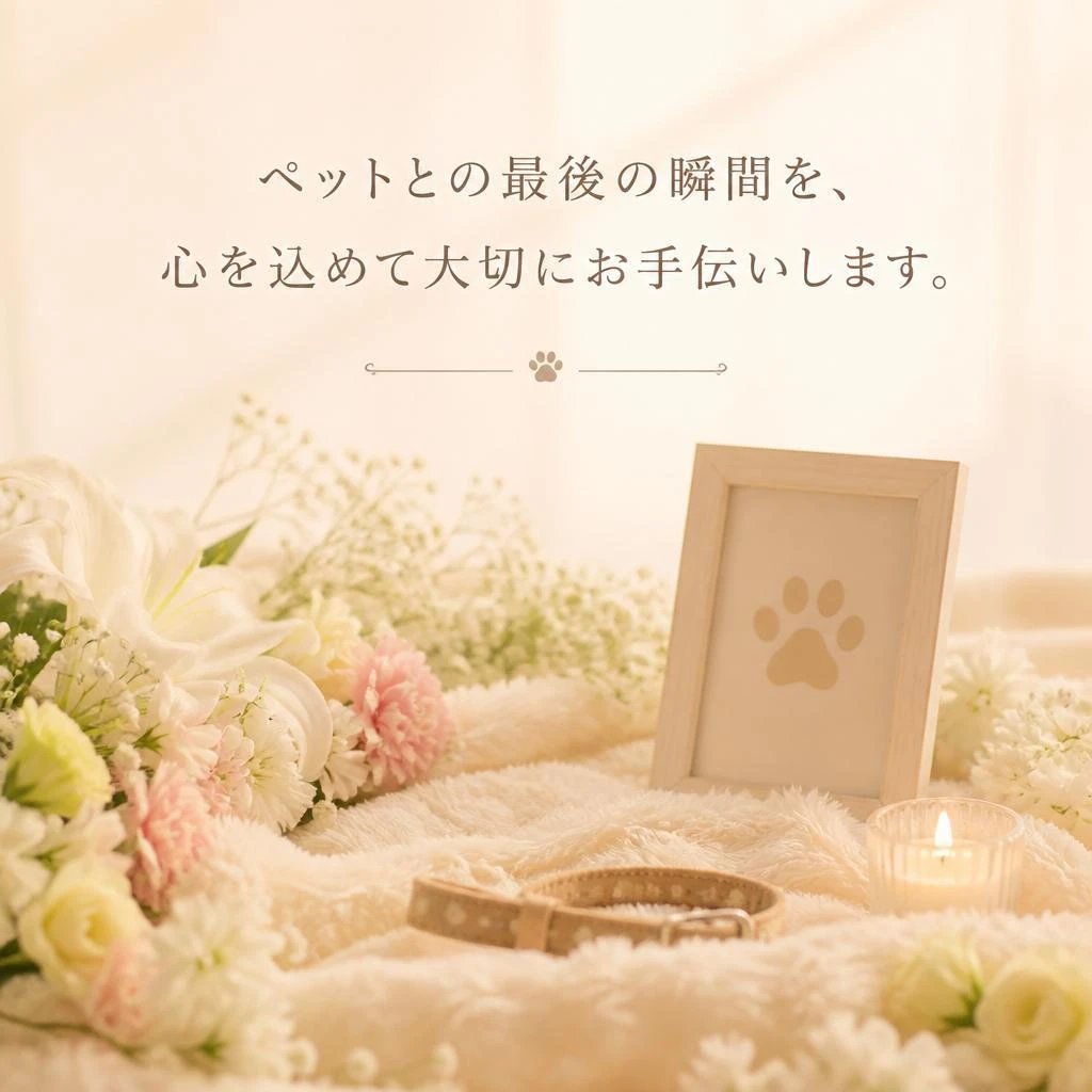 ペットとの最後の瞬間を、心を込めて大切にお手伝いします。