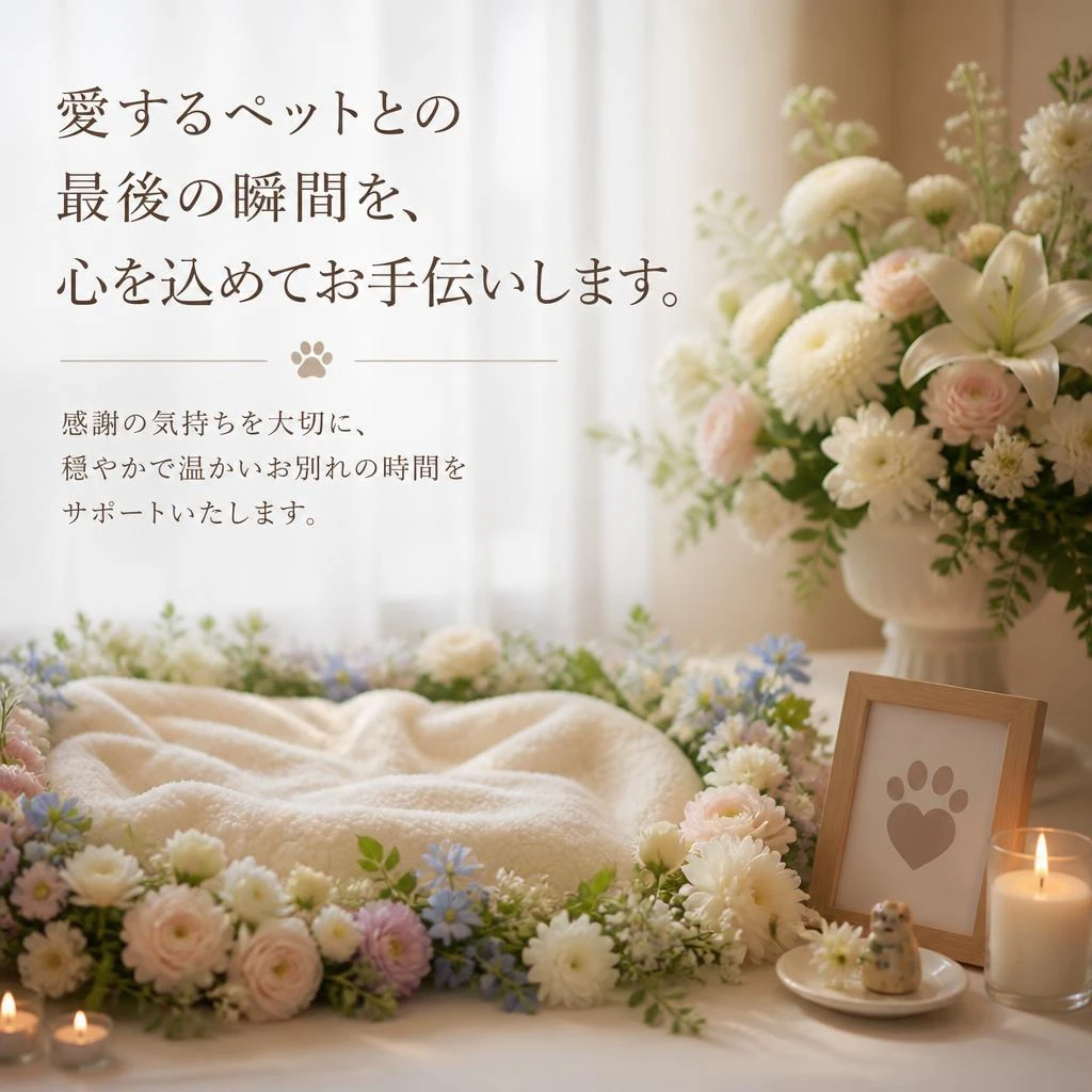 愛するペットとの最後の瞬間を、心を込めてお手伝いします。