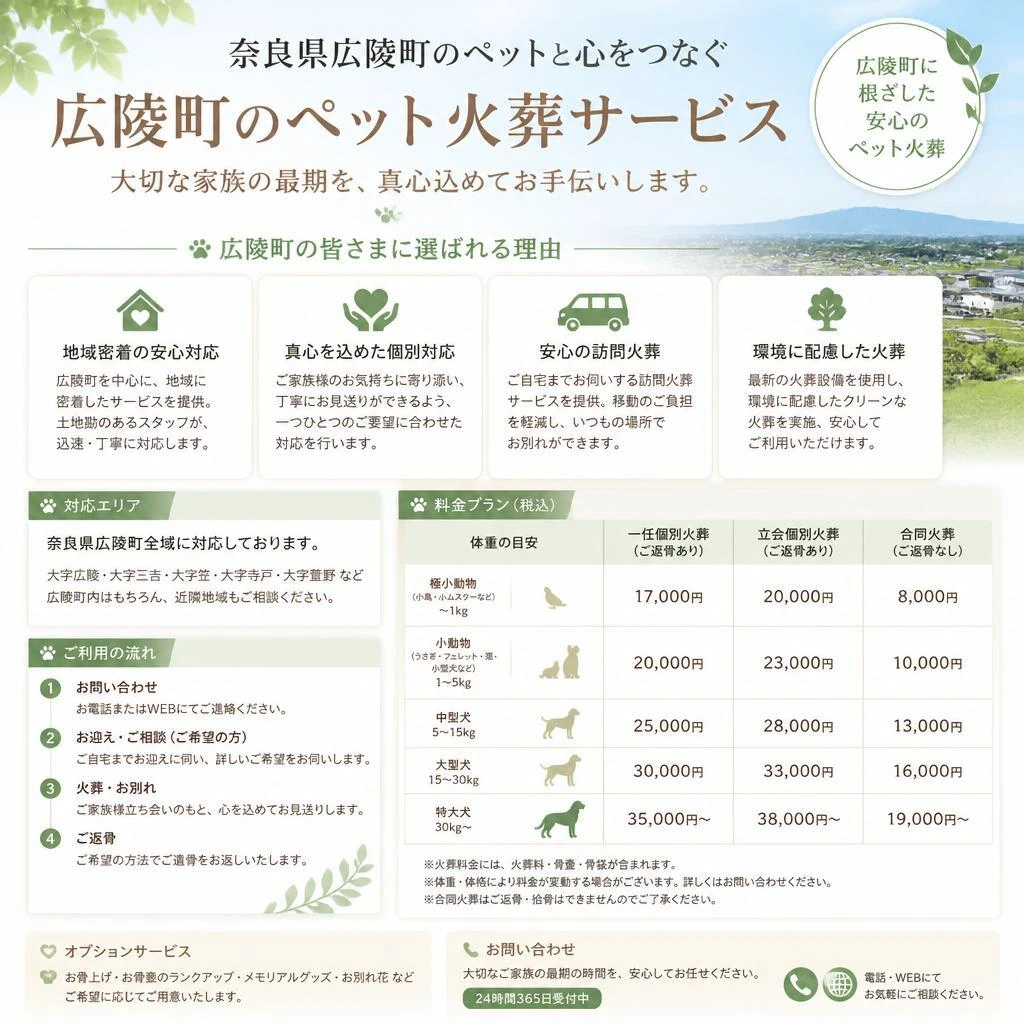 広陵町のペット火葬サービス