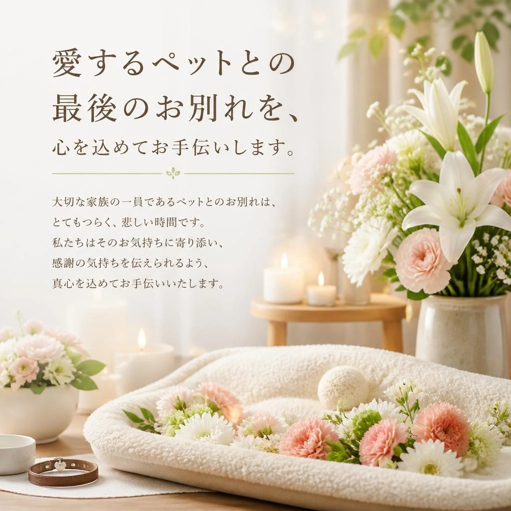 橿原市の訪問ペット火葬　愛するペットとの永遠のお別れ　心を込めてお手伝いします