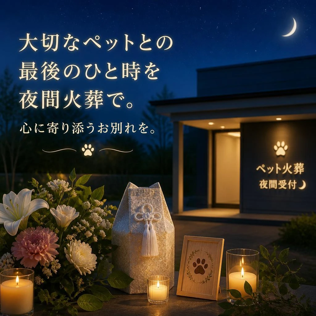 大切なペットとの最後のひと時を夜間火葬で。心に寄り添うお別れを。