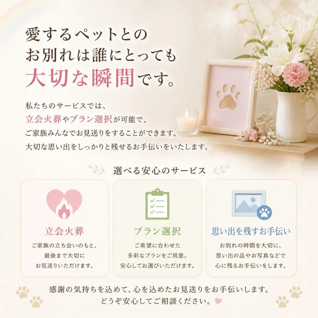 ペットとの最後の時間を大切に