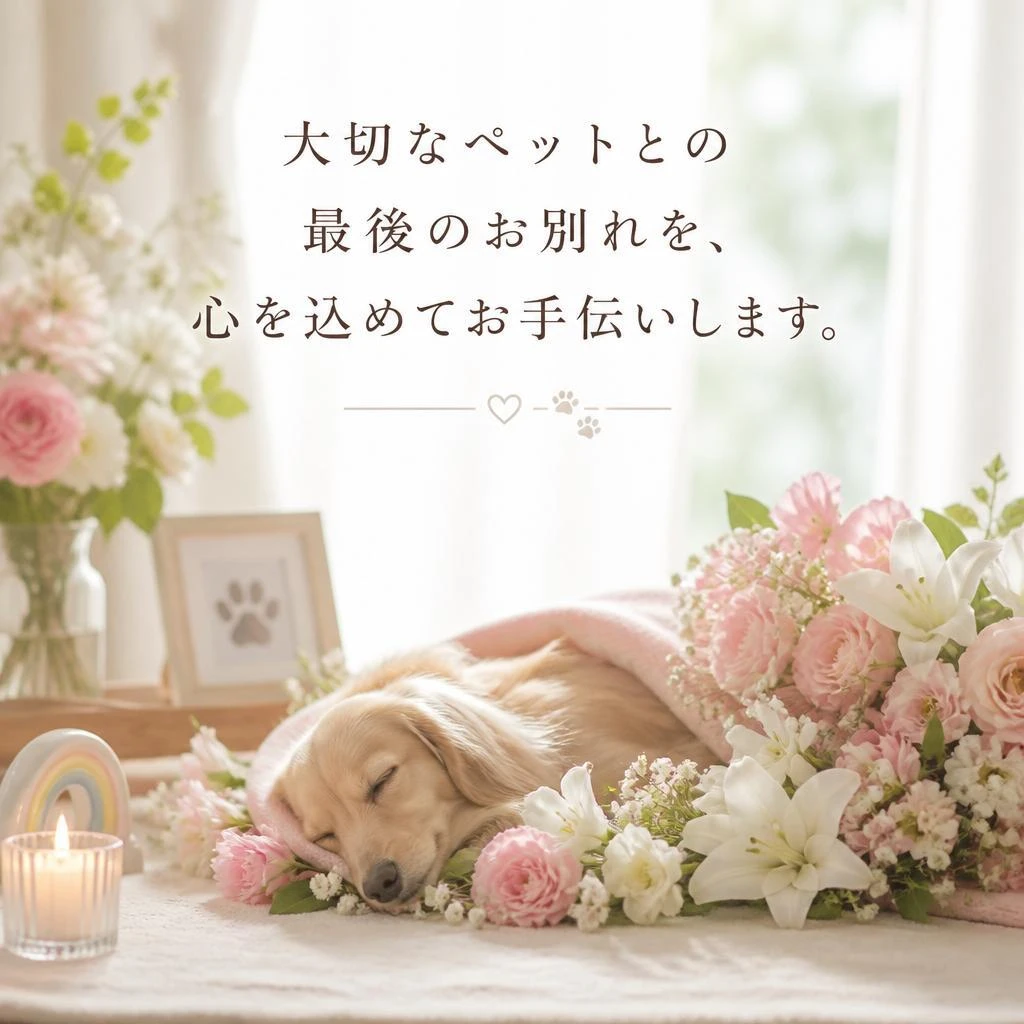 大切なペットとの最後のお別れを、心を込めてお手伝いします。