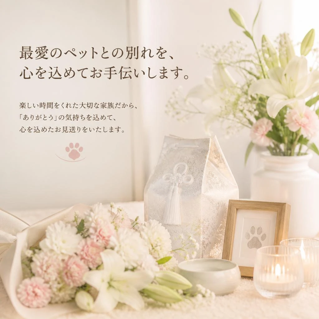 最愛のペットとの別れを、心を込めてお手伝いします。